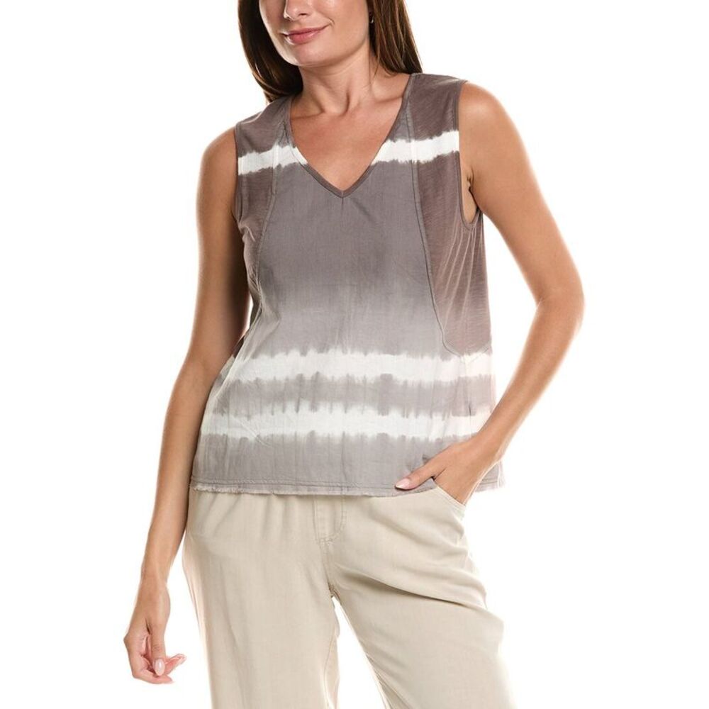 Xcvi Womens Mazie Linen-Blend Tank, Brown